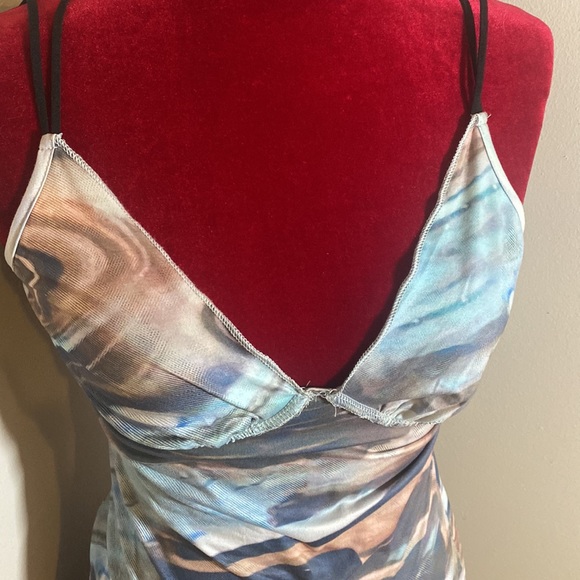 SHEIN Body-con Multicolor Mini Marble Print Cami Dress - Picture 4 of 7